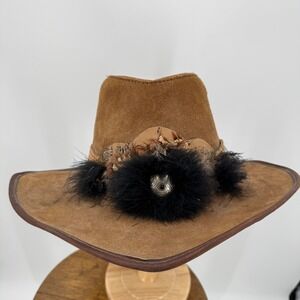 Vintage San Zeno Brahma Brown Suede Leather Handmade California Cowboy Hat